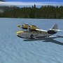 Water bomber landing in Two Jack Lake, Alberta